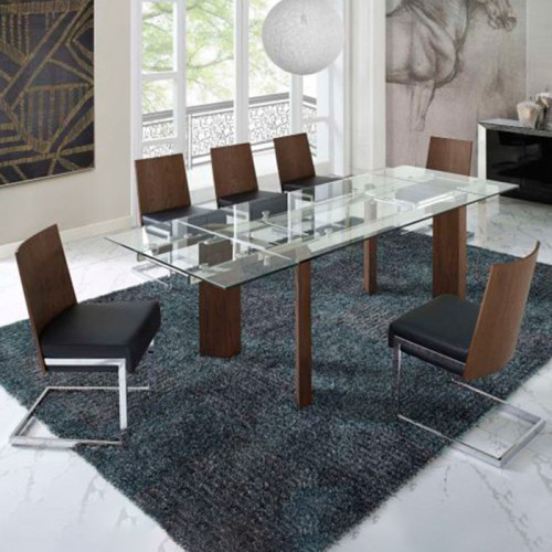 Creative Royce Dining Table with 4 Side Chairs - Black/Brown
