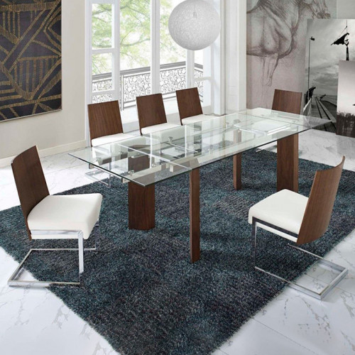 Creative Royce Dining Table with 4 Side Chairs - White/Brown