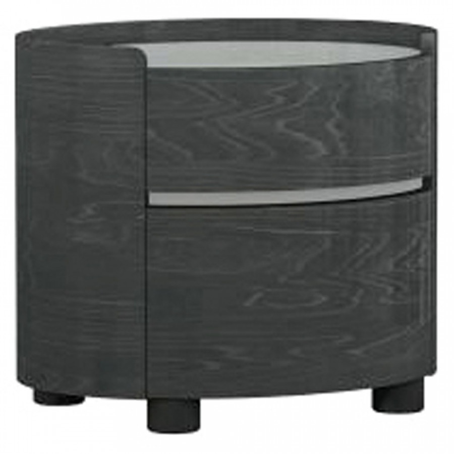 Creative Sima Nightstand - Gray/Walnut High Gloss