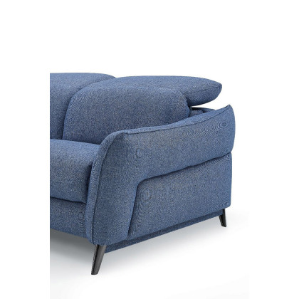 Creative Swan Left Facing Sectional with Two Recliners - Denim Blue, Fabric
