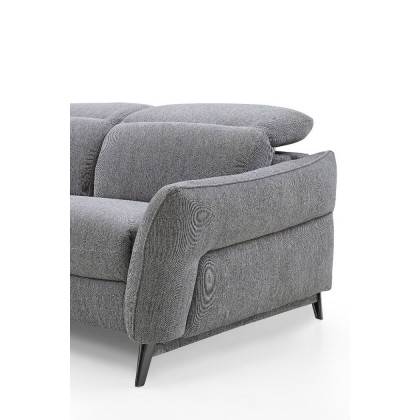Creative Swan Right Facing Sectional with Two Recliners - Wild Dove, Fabric