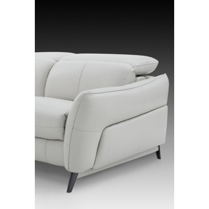 Creative Swan Left Facing Sectional with Two Recliners - Frost, Leather