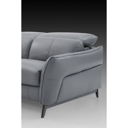 Creative Swan Right Facing Sectional with Two Recliners - Sleet, Leather