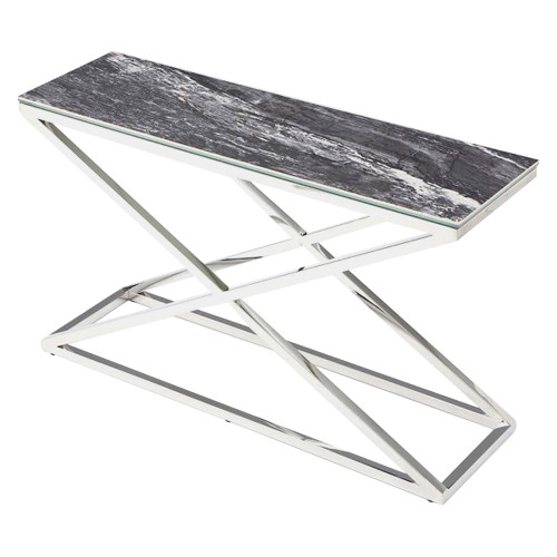 Creative Tristan Console Table - Ceramic Dark Gray Gloss