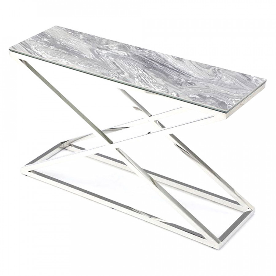 Creative Tristan Console Table - Ceramic Gray Gloss