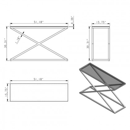 Creative Tristan Console Table - Ceramic White Gloss