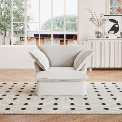 Crenus Softspot 43.3" Single Seat Sofa Cover - White