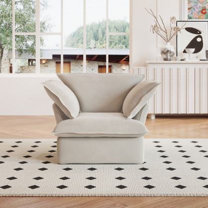Crenus Softspot 43.3" Single Seat Sofa Cover - White