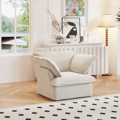 Crenus Softspot 43.3" Single Seat Sofa Cover - White