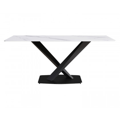 Crenus Pietra Rectangular Dining Table - Gray/Black, 70.87''