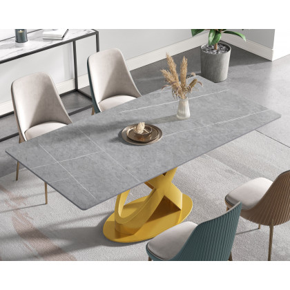 Crenus Basalto Rectangular Dining Table - Black, 70.87''