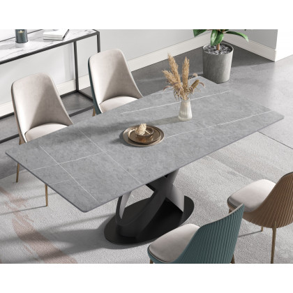 Crenus Basalto Rectangular Dining Table - Black, 70.87''