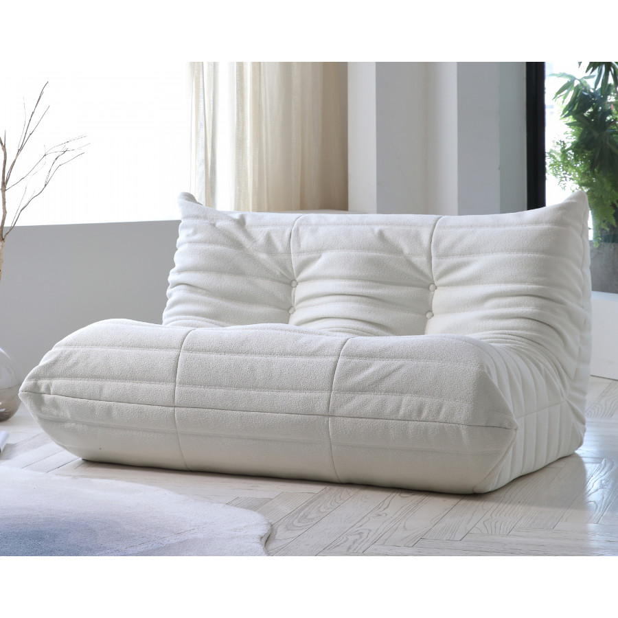 Crenus - Caterpillar 53.15″ Floor Loveseat Sofa Teddy Velvet