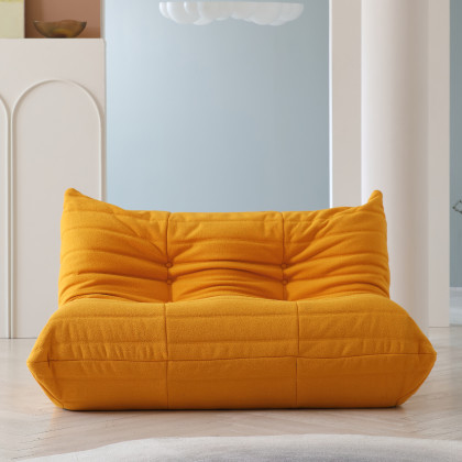 Crenus - Caterpillar 53.15″ Floor Loveseat Sofa Teddy Velvet
