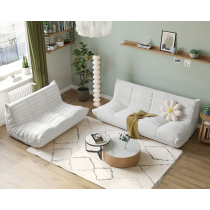 Crenus - Caterpillar 53.15″ Floor Loveseat Sofa Teddy Velvet