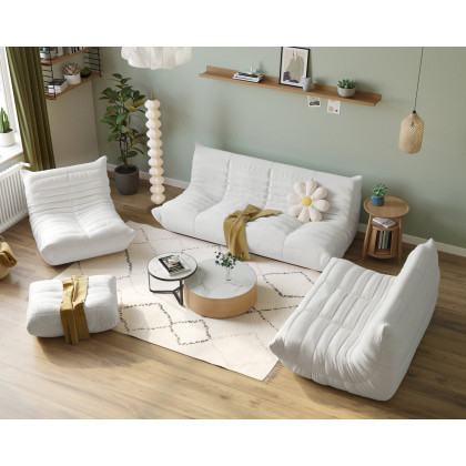 Crenus - Caterpillar 53.15″ Floor Loveseat Sofa Teddy Velvet
