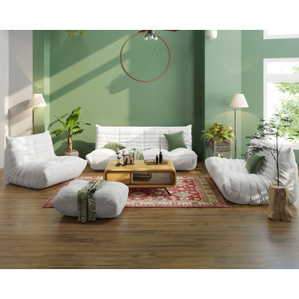 Crenus - Caterpillar 53.15″ Floor Loveseat Sofa Teddy Velvet