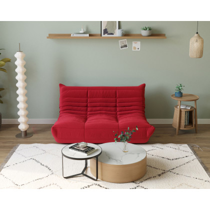 Crenus - Caterpillar 53.15″ Floor Loveseat Sofa Teddy Velvet