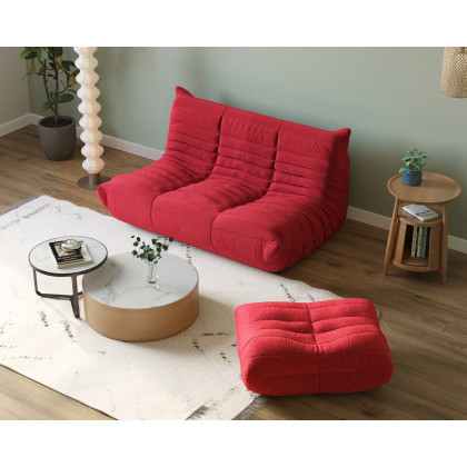 Crenus - Caterpillar 53.15″ Floor Loveseat Sofa Teddy Velvet