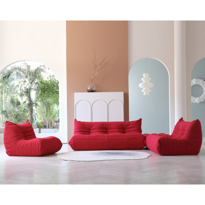 Crenus - Caterpillar 53.15″ Floor Loveseat Sofa Teddy Velvet