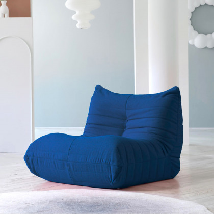 Crenus 34.25" Caterpillar Sofa Chair - Black, Teddy Velvet