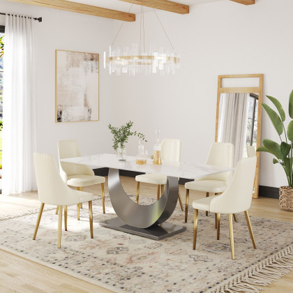 Crenus - Mezzaluna Rectangular Dining Table