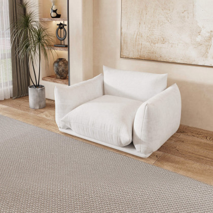 Crenus Sereno 50.39" Single Armrest Sofa Chenille Floor Sofa - Orange