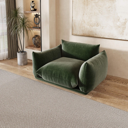 Crenus Sereno 50.39" Single Armrest Sofa Chenille Floor Sofa - Green