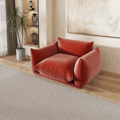 Crenus Sereno 50.39" Single Armrest Sofa Chenille Floor Sofa - Green