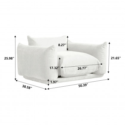 Crenus Sereno 50.39" Single Armrest Sofa Chenille Floor Sofa - Green