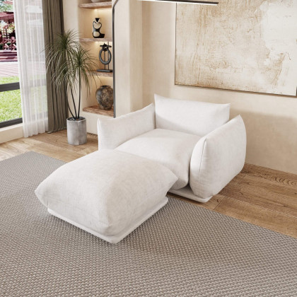 Crenus Sereno 50.39" Single Armrest Sofa Chenille Floor Sofa - Green