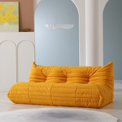 Crenus Caterpillar 68.9" 3 Seater Floor Sofa - Brown