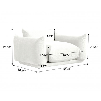 Crenus - Sereno 50.39" Single Armrest Sofa Chenille Floor Sofa