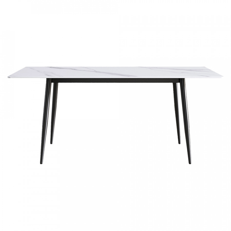 Crenus Sophia Rectangular Dining Table - White/Black, 63"