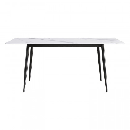 Crenus Sophia Rectangular Dining Table - White/Black, 63"