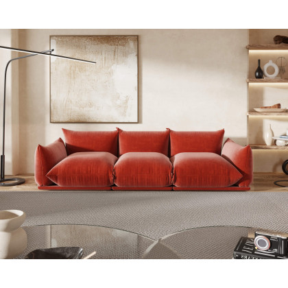 Crenus Sereno 103.93" 3-Seater Sofa Chenille Floor Sectional Couch - Black