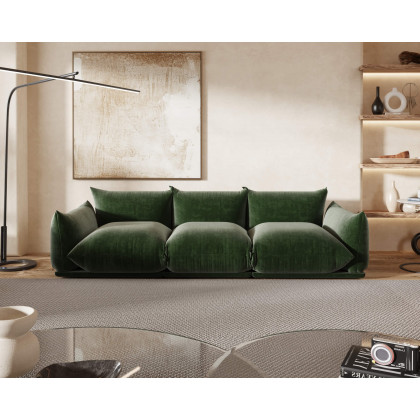 Crenus Sereno 103.93" 3-Seater Sofa Chenille Floor Sectional Couch - Black