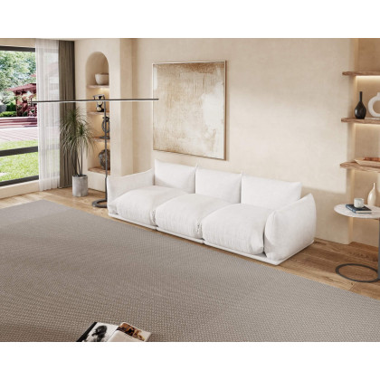 Crenus Sereno 103.93" 3-Seater Sofa Chenille Floor Sectional Couch - Black
