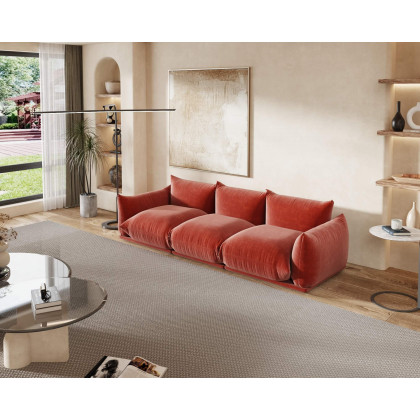 Crenus Sereno 103.93" 3-Seater Sofa Chenille Floor Sectional Couch - Black