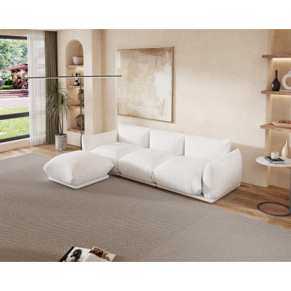 Crenus Sereno 103.93" 3-Seater Sofa Chenille Floor Sectional Couch - Black