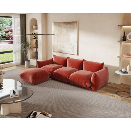 Crenus Sereno 103.93" 3-Seater Sofa Chenille Floor Sectional Couch - Black