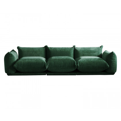Crenus Sereno 103.93" 3-Seater Sofa Chenille Floor Sectional Couch - Black