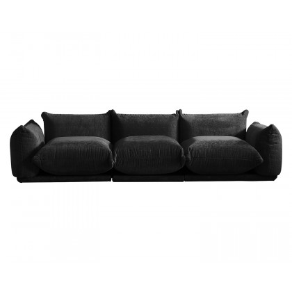 Crenus Sereno 103.93" 3-Seater Sofa Chenille Floor Sectional Couch - Black