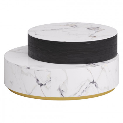 Crenus - Delizia 35.43"-27.56" Lift-Top Marble Coffee Table