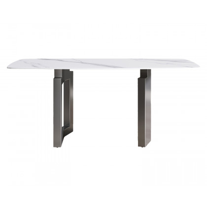 Crenus Basalto Curved Rectangular Dining Table - Pandora/Gray, 70.87''