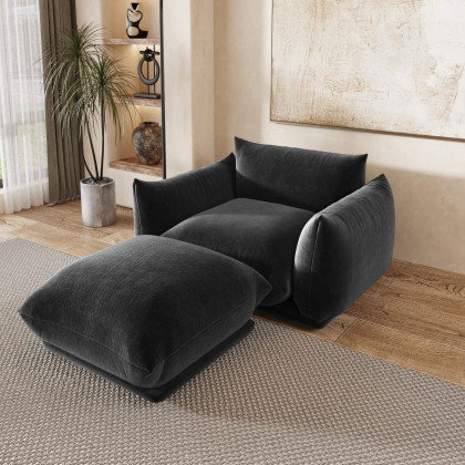 Crenus Sereno Ottoman for Sectional Sofa - Orange, Chenille