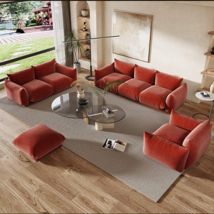 Crenus Sereno Ottoman for Sectional Sofa - Orange, Chenille