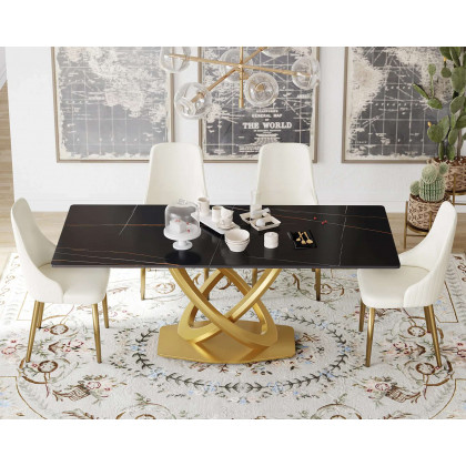 Crenus - Marmo Dorato Rectangular Dining Table