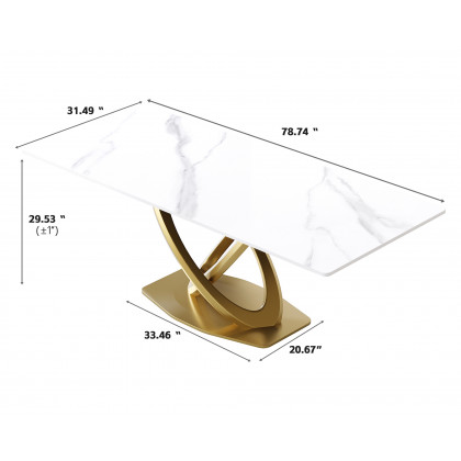 Crenus - Marmo Dorato Rectangular Dining Table