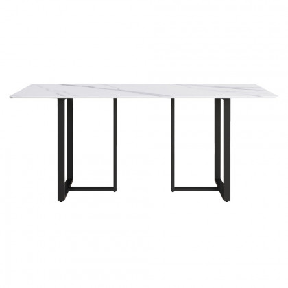 Crenus Trani Rectangular Dining Table - Gray/Gold, 70.87''